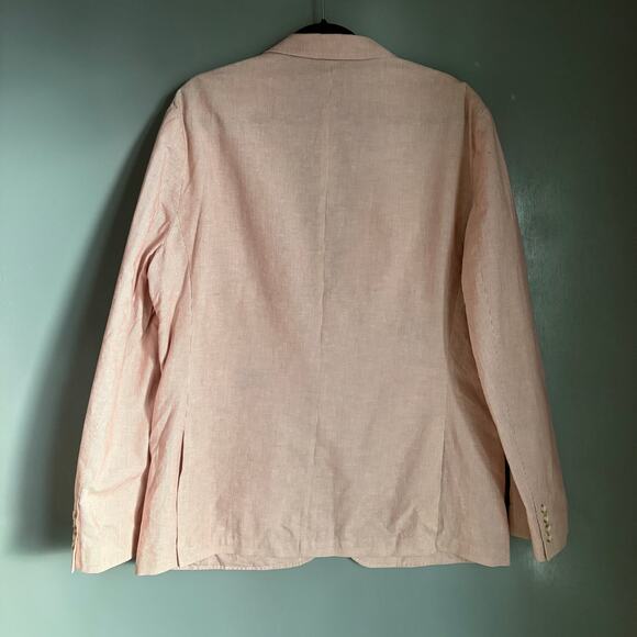 J. CREW Ludlow Somelos Men's 44 Regular NWOT Red Striped Cotton Blazer Casual - Picture 7 of 12